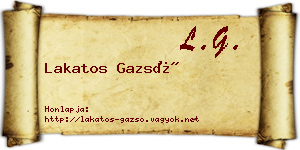 Lakatos Gazsó névjegykártya